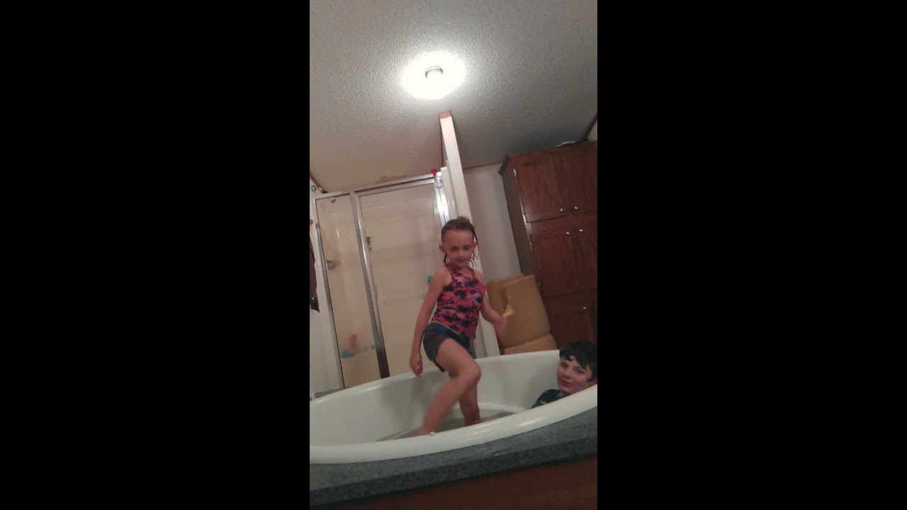 Bath time with clothes on