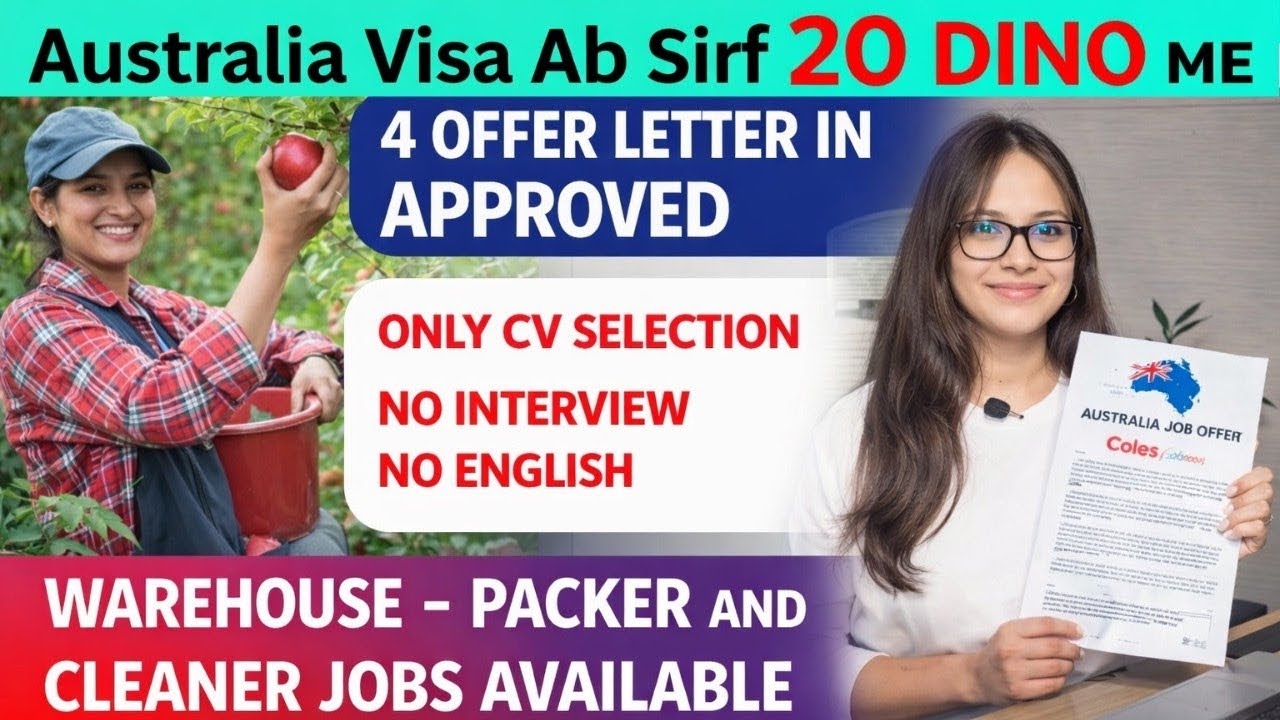 Australia Work Permit Visa 2025 for Indians | Packing, Warehouse & Farm Jobs | Salary ₹2 Lakh+