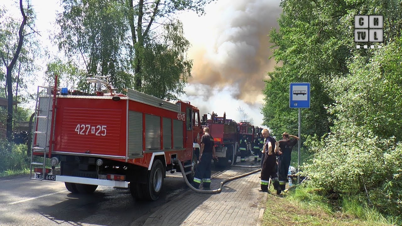 Płonie składowisko opon w Trzebini