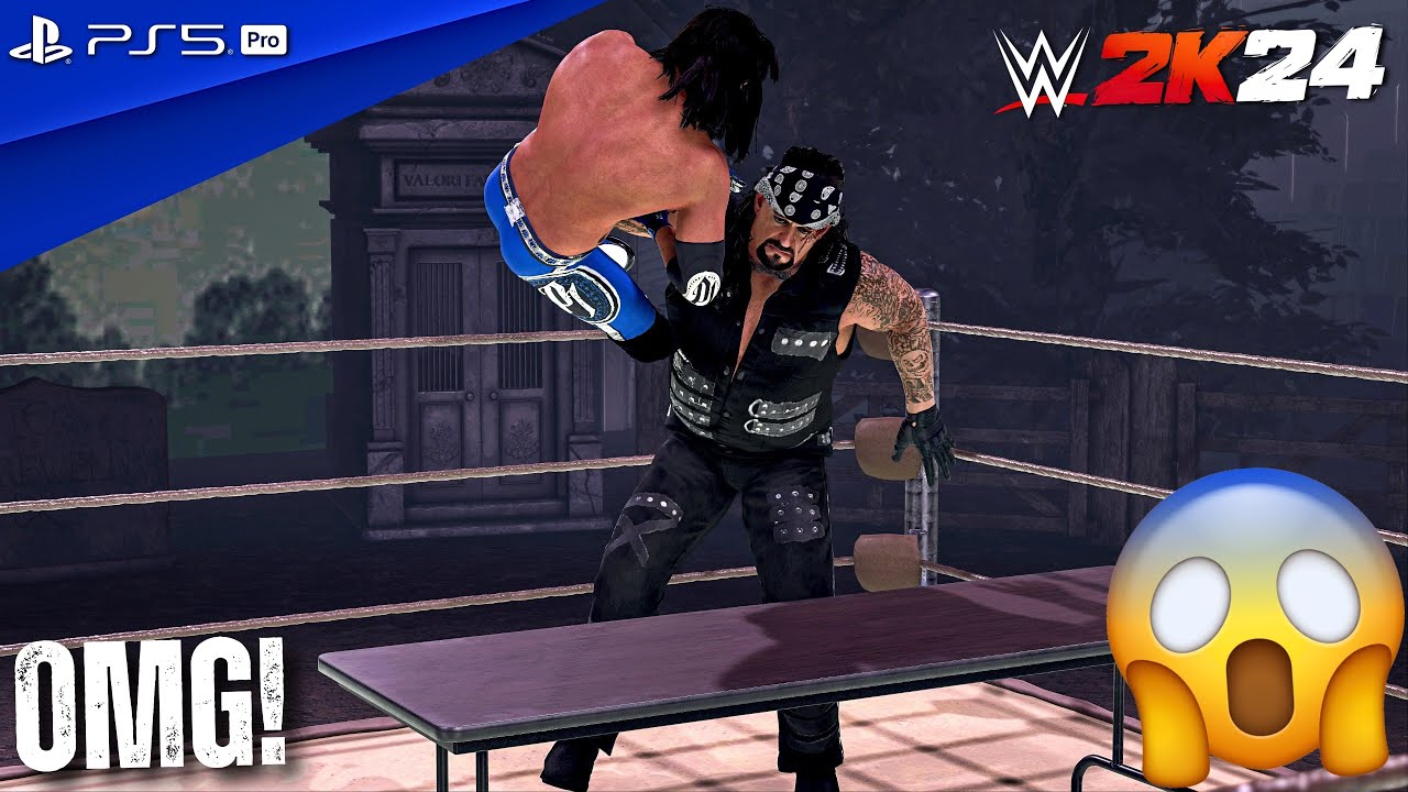 WWE 2K24 - AJ Styles vs. The Undertaker - Boneyard Match at WrestleMania 36 | PS5 Pro [4K60]