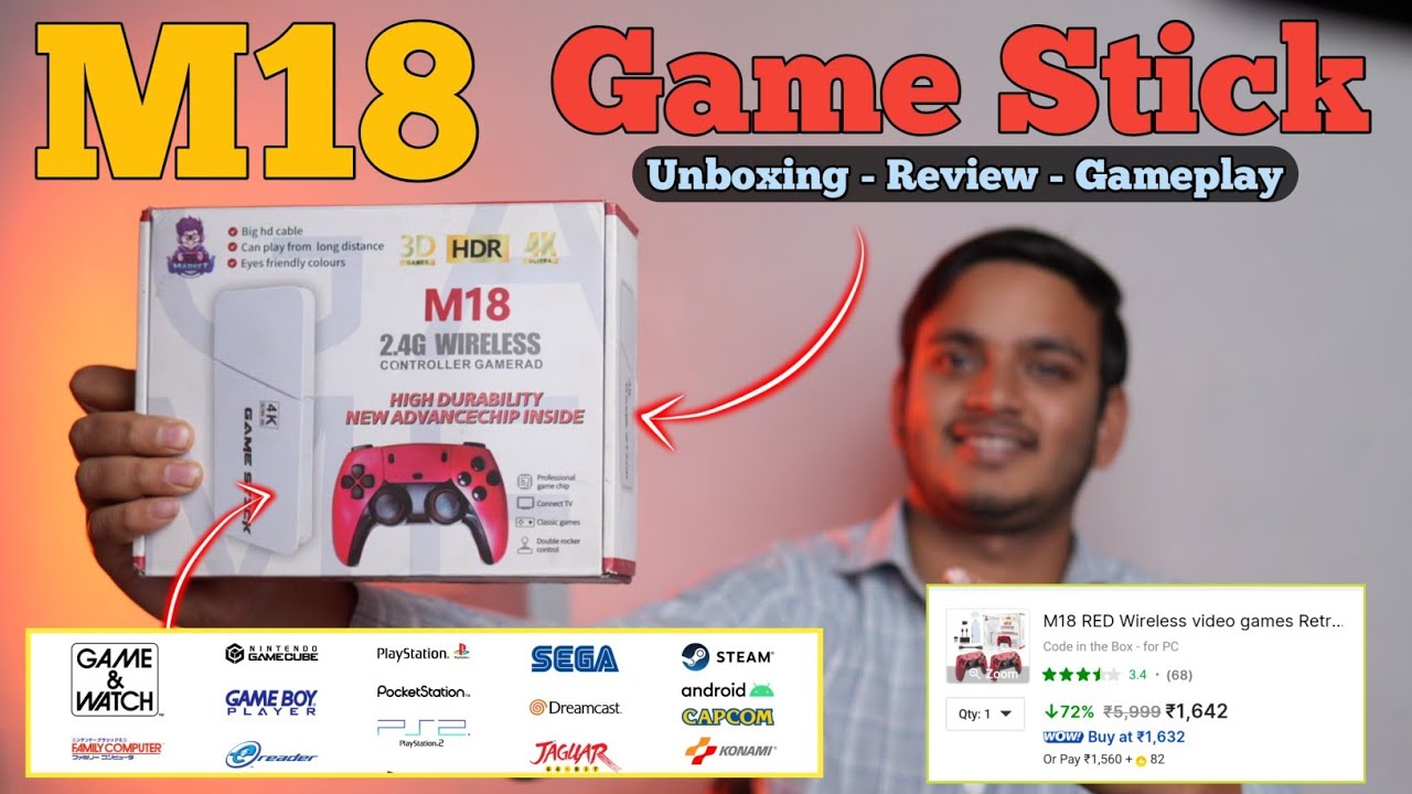 M18 Game Stick Unboxing & Review - M18 2.4G Wireless Controller Gamepad