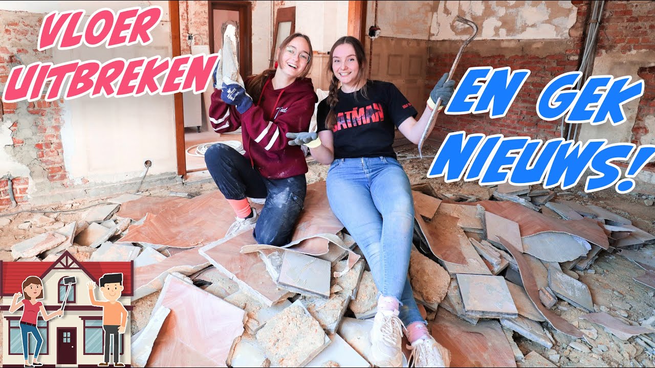 VLOER UITBREKEN & ZOT NICE NIEUWS! #VerhuisVlog16 #vlog150