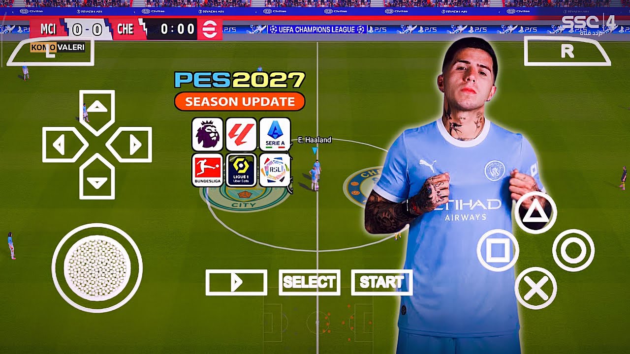 eFootball PES 2027 PPSSPP Aktualizacja Ostatnie transfery V5 Nowe włosy i twarze Naprawa kamery P...