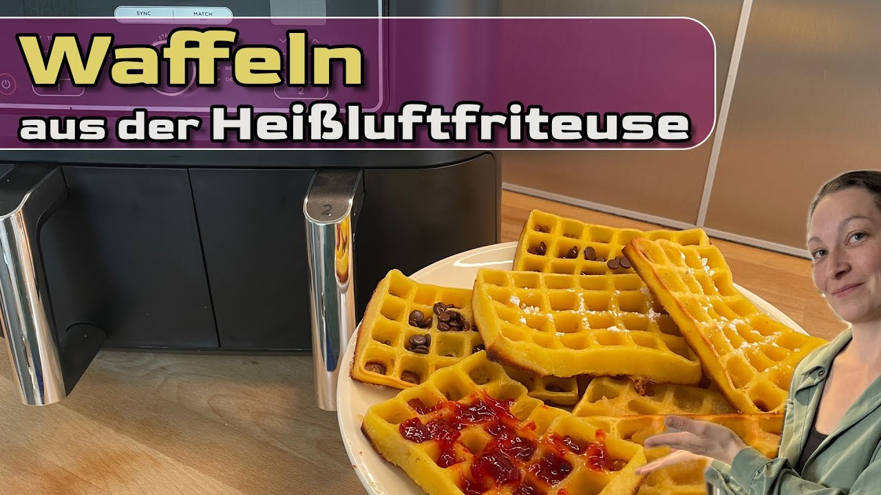 Perfekte Waffeln im Airfryer &ndash; so einfach geht&rsquo;s! mit Toppings direkt aus der Hei&szlig;luftfritteuse.