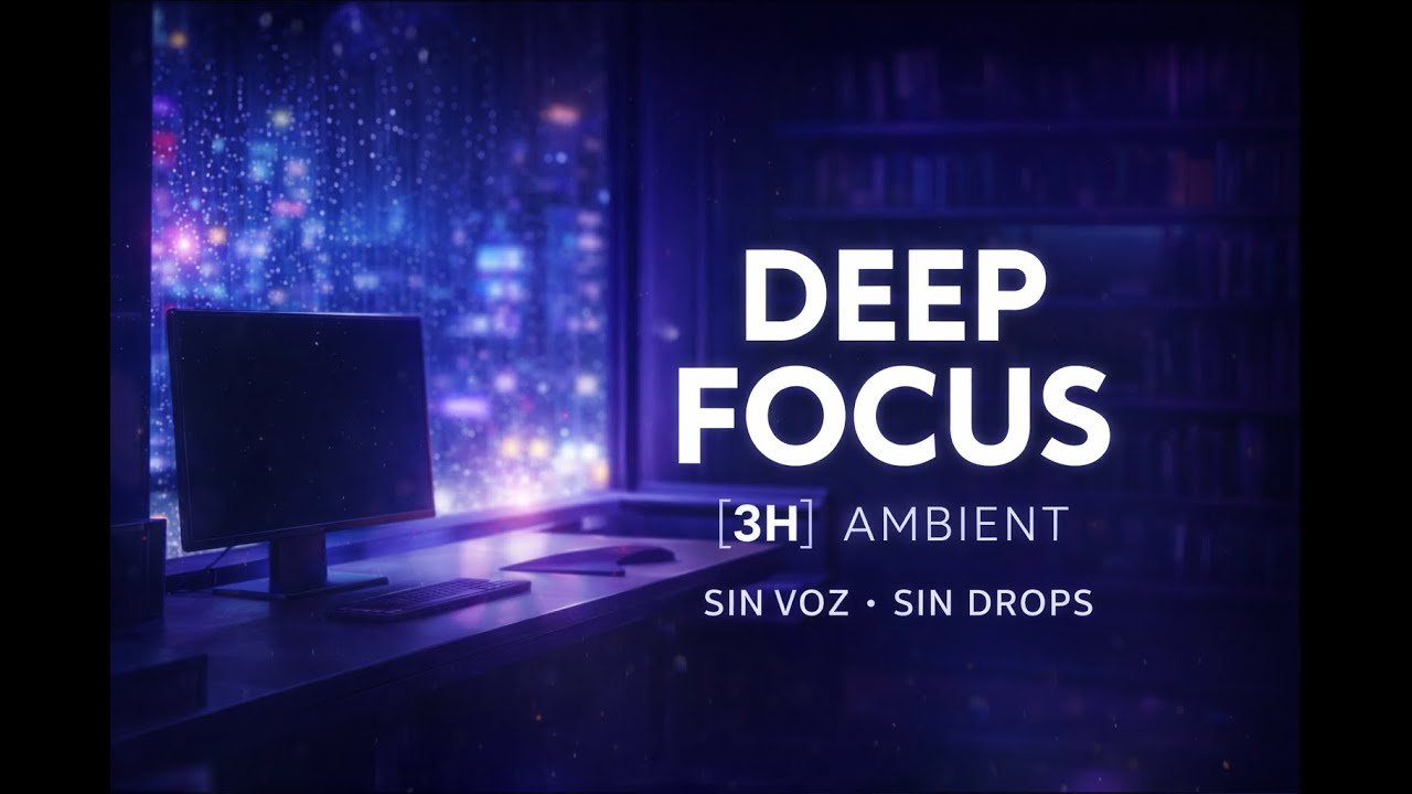 Deep Focus Ambient Concentracion — Biblioteca Futurista (2H) | Sin Voz, Sin Drops