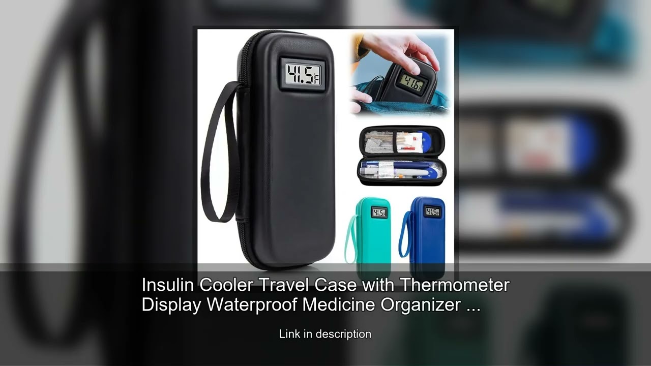 Insulin Cooler Travel Case with Thermometer Display Waterproof Medicine Organizer Bag Insulin C