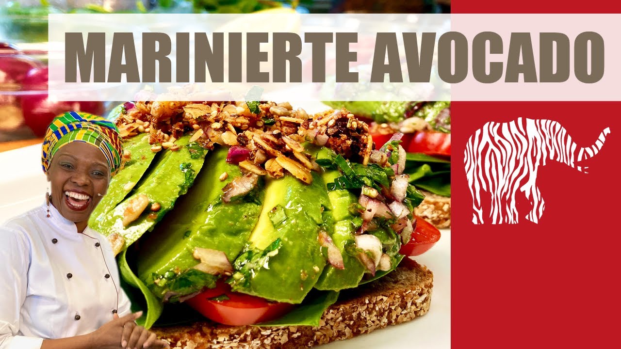 Avocado - mariniert mit roter Zwiebel, Kräutern und Zitrone (VEGAN)