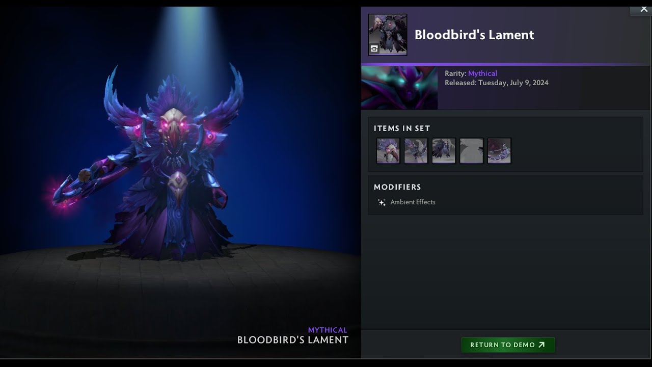 Dota 2 - Bloodbird's Lament Spectre set Preview