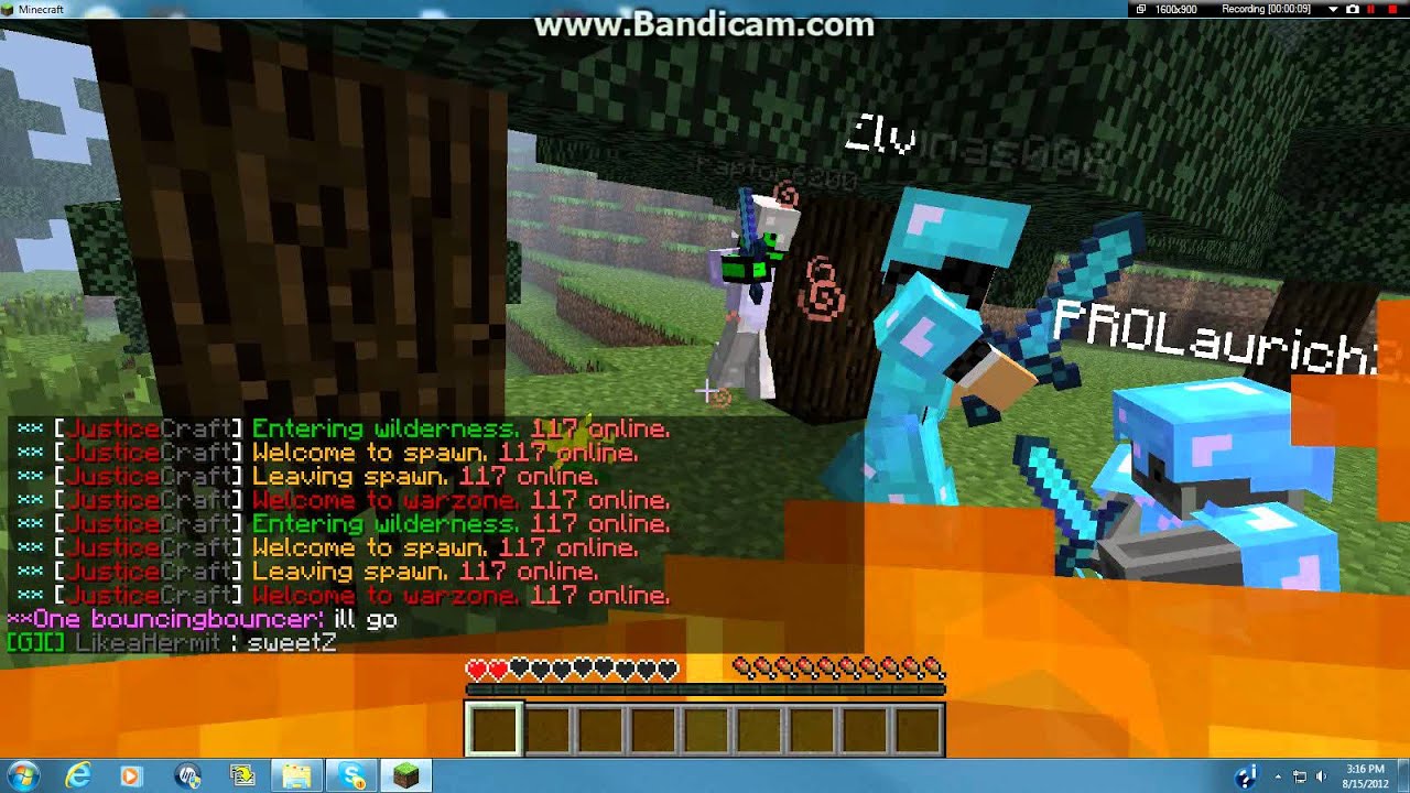 Justicecraft Elvinas008 hacking Forcefield/killaura