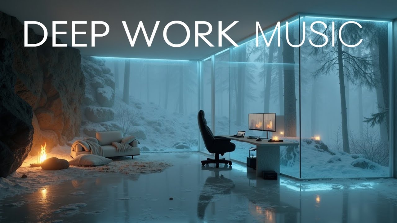 Cozy Snowy Cabin Study Music | Deep Focus Ambient for Work & Concentration
