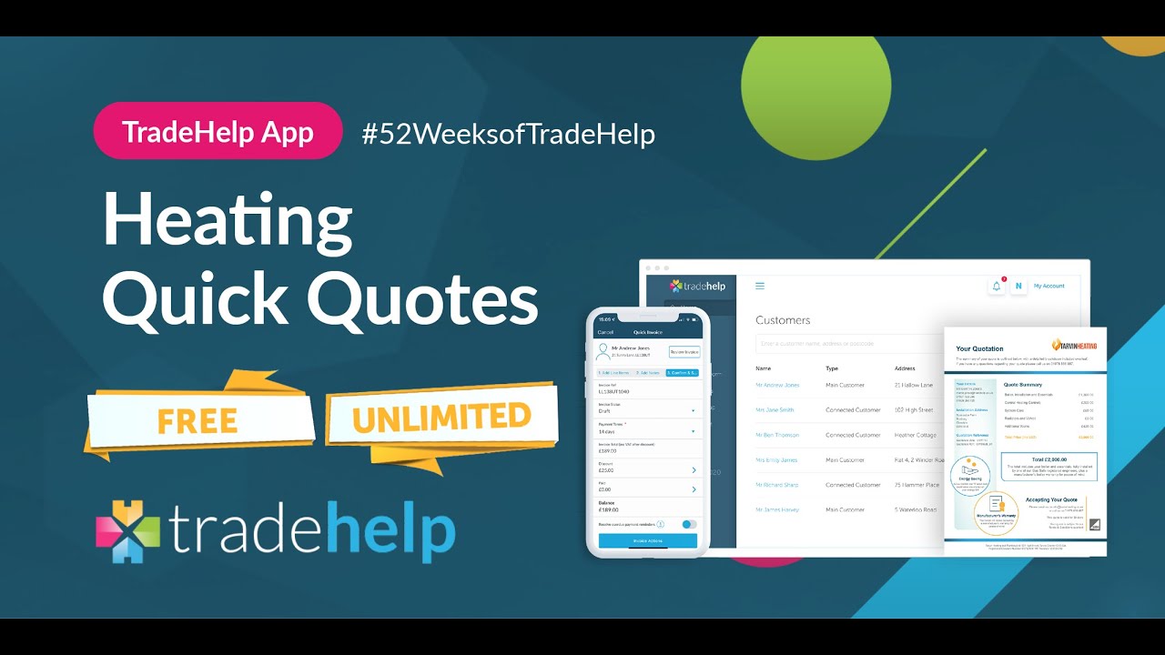 How to create a Heating Quick Quote in the free TradeHelp app