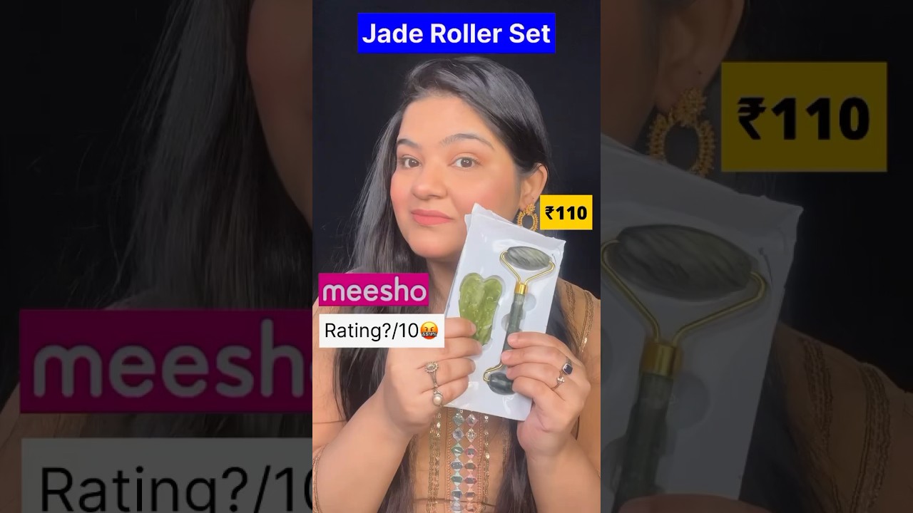 Meesho Jade Roller & Gua sha under ₹110 🌸 | Rating ?/10 🤮🤬 #meesho #meeshofinds #shorts