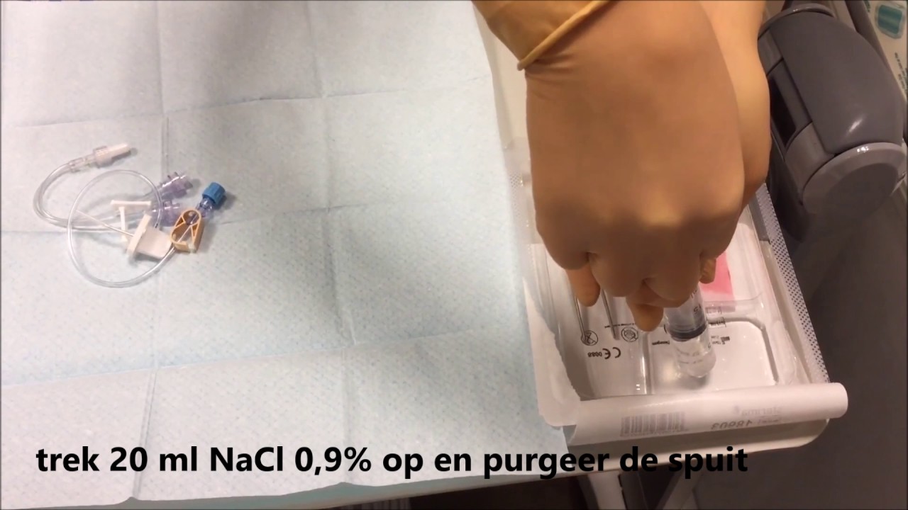 ips: aanprikken poortkatheter + bloedafname