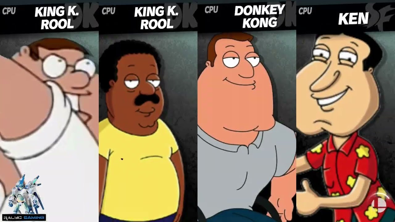 Mega Battle:  Peter Griffin vs Cleveland Brown vs Joe Swanson vs Glen Quagmire