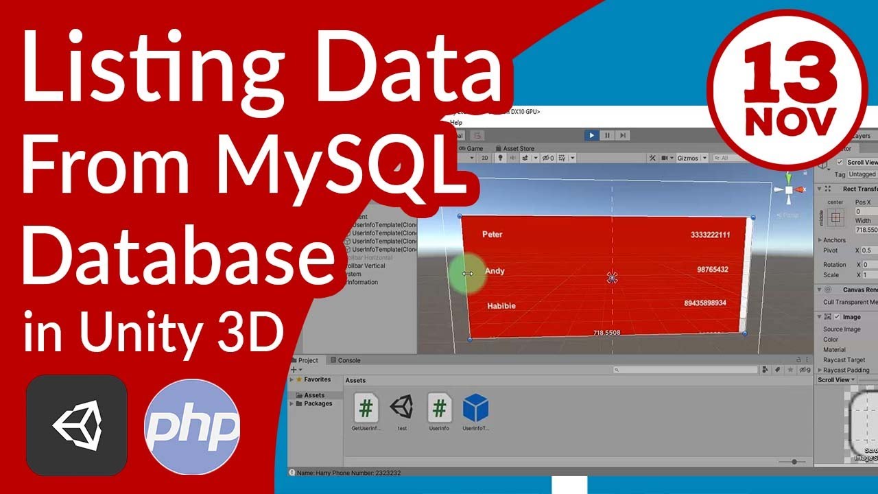 How to retrieve and list MySQL database data with PHP and Unity & show the result in our UI system