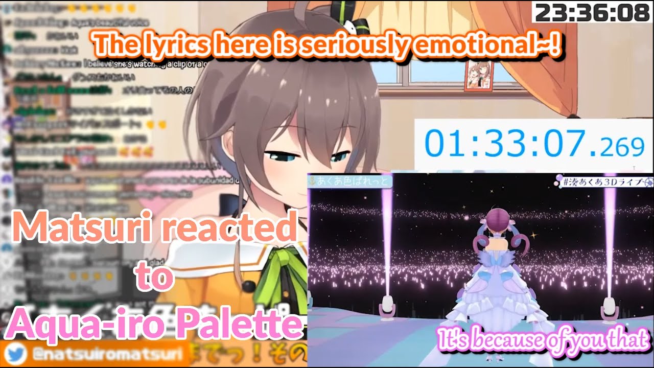 Matsuri reacted to Aqua-Iro Palette 【Hololive/ENG Sub】
