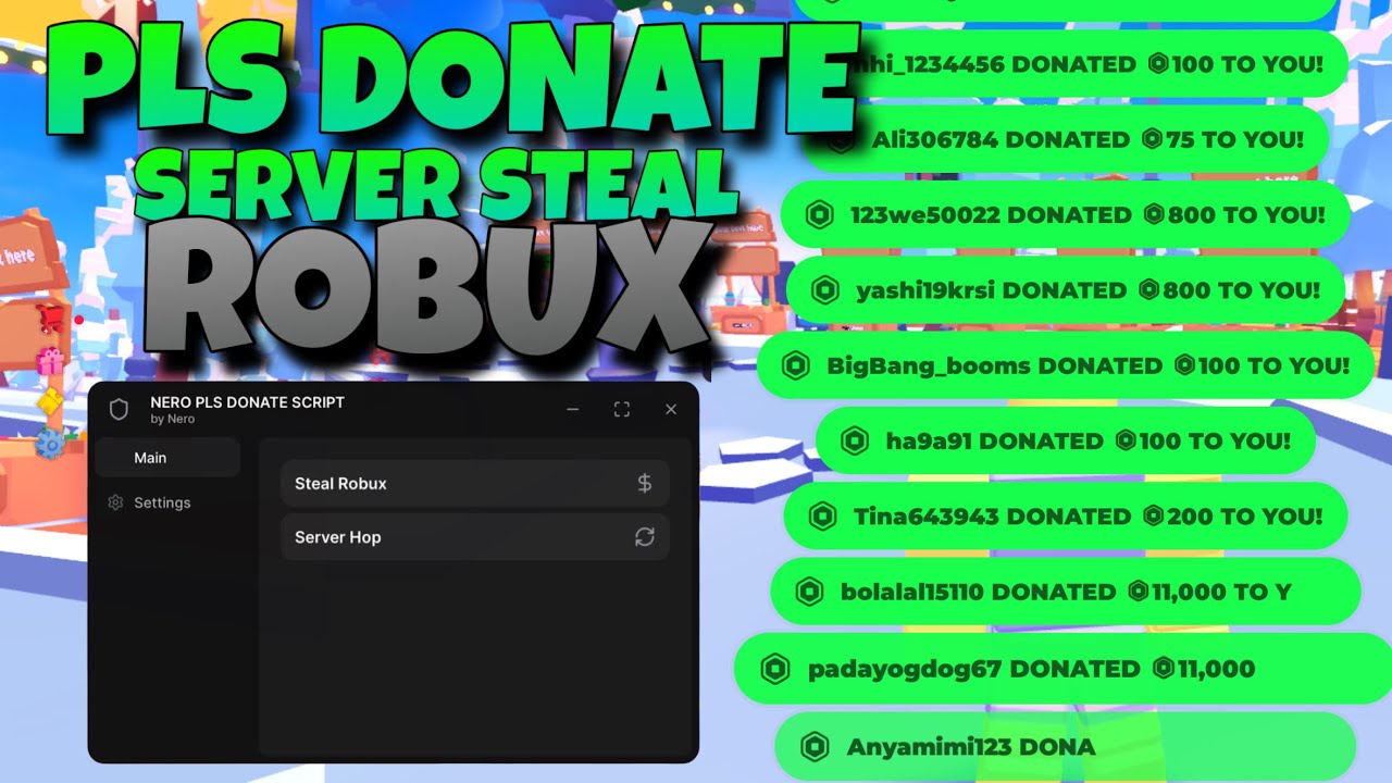 ROBLOX PLS DONATE SCRIPT 2026 - AUTO STEAL ROBUX FROM ALL PLAYERS (NERO SCRIPTS)