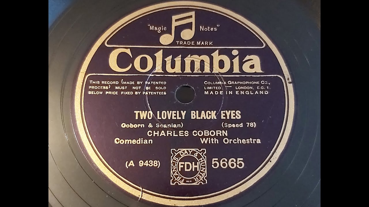 Charles Coborn 'Two Lovely Black Eyes' 1930 78 rpm