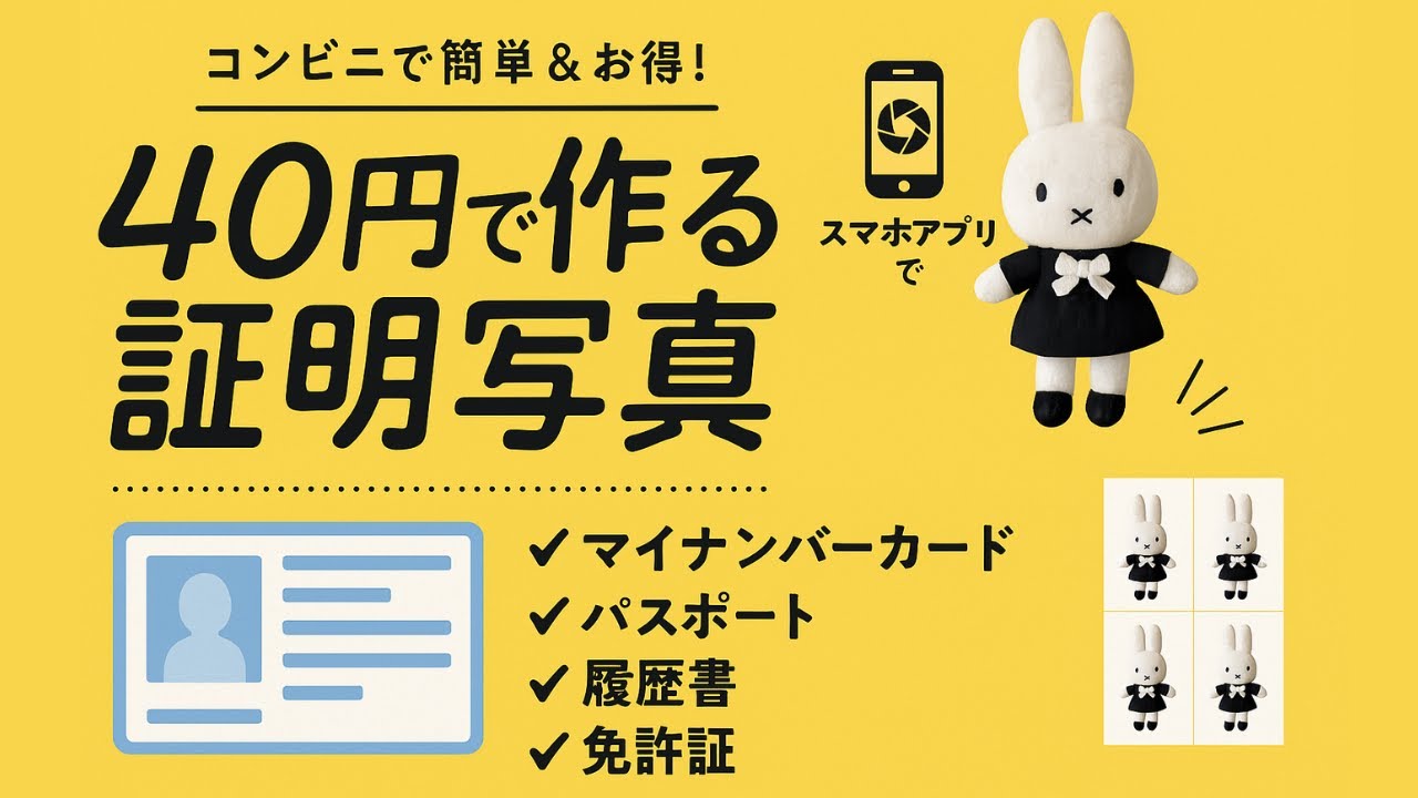 【証明写真 】スマホで作った証明写真を、セブンイレブンで40円でプリント！履歴書やマイナンバーカード用に印刷する手順を分かりやすく解説します