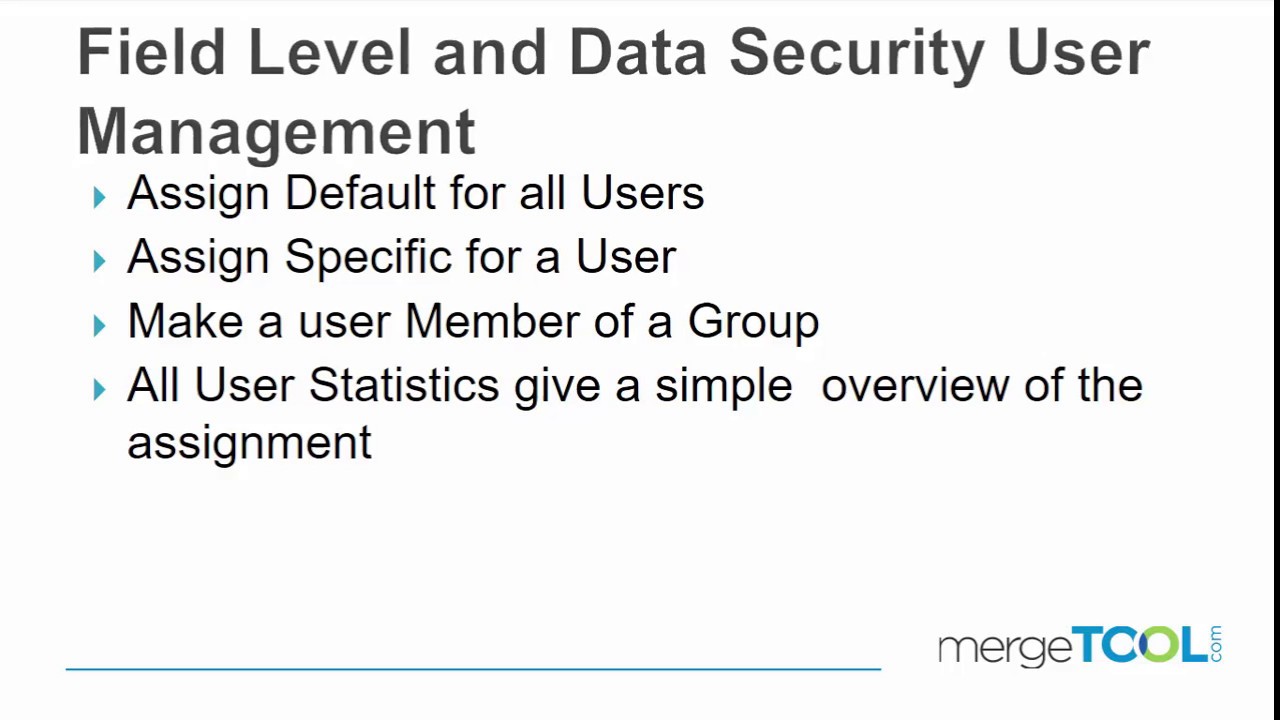 Field Level and Data Security User Management