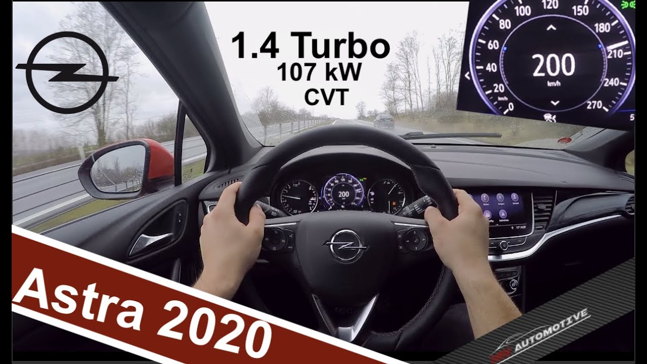 (2020) Opel Astra 1.4 Turbo CVT 107 kW POV Test Drive + Acceleration 0 - 200 km/h