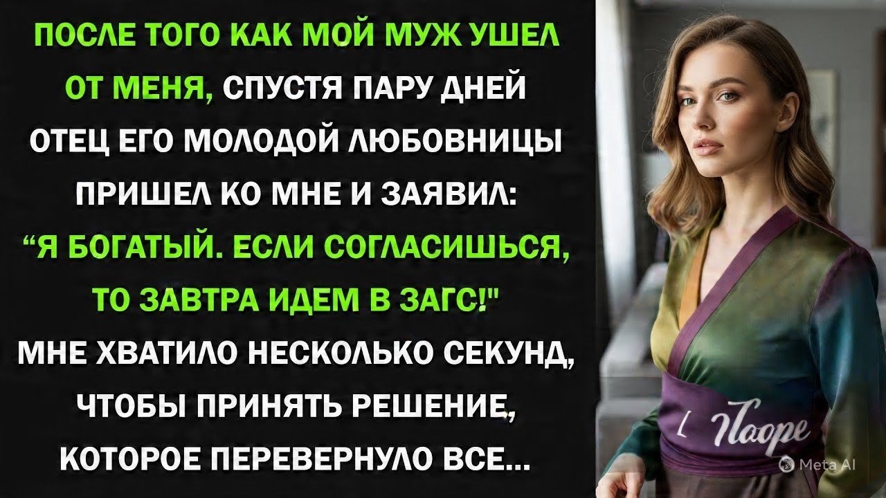 Муж ушёл к молодой любовнице… Но через два дня её отец сделал мне предложение!