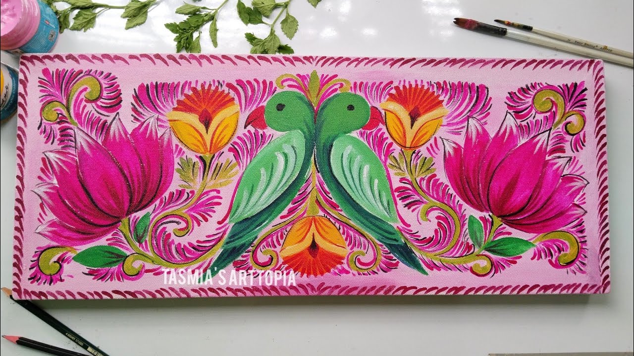 Rickshaw painting folk art | Acrylic painting tutorial | Tasmia's Arttopia