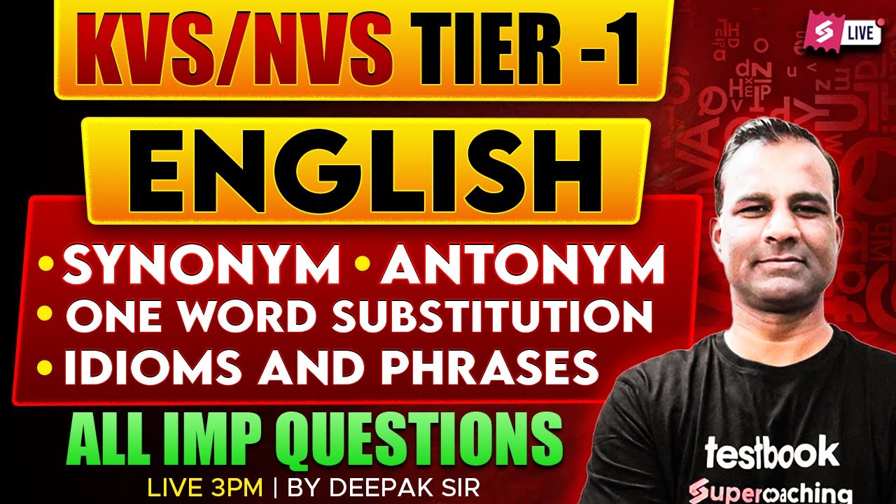 KVS NVS 2025 | KVS NVS English Marathon | KVS NVS Tier 1 English Preparation By Deepak Sir