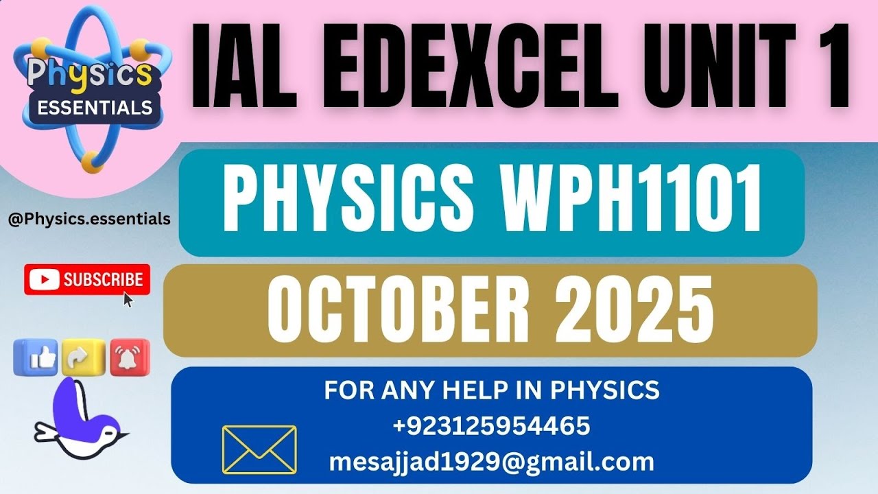 IAL EDEXCEL AS УРОВЕНЬ ФИЗИКА - WPH1101 Октябрь 2025 - Полное руководство, часть 2 из 2