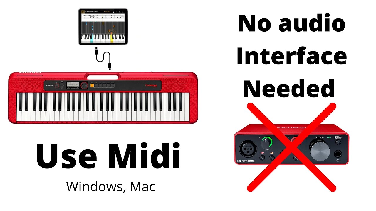 Использование Casiotone CT-S200 и CT-S300 для записи MIDI и аудио. Метод 1