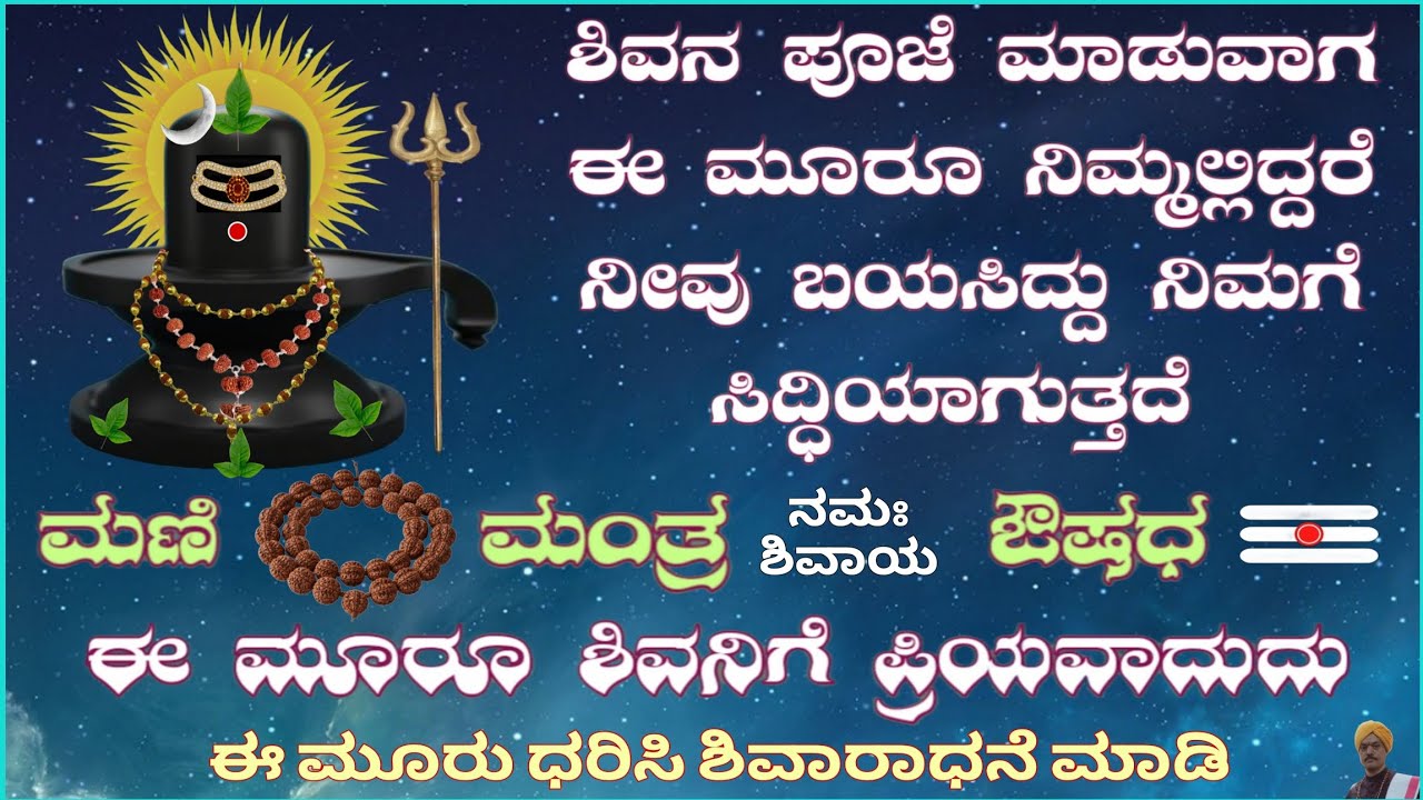 #ಶಿವಪೂಜೆಯಲ್ಲಿ #ಮಣಿಮಂತ್ರಔಷಧಧರಿಸಿ #Shivapuja #Mani #Mantra #Oushadha #Ridraksha #Bhasma #Panchakshara