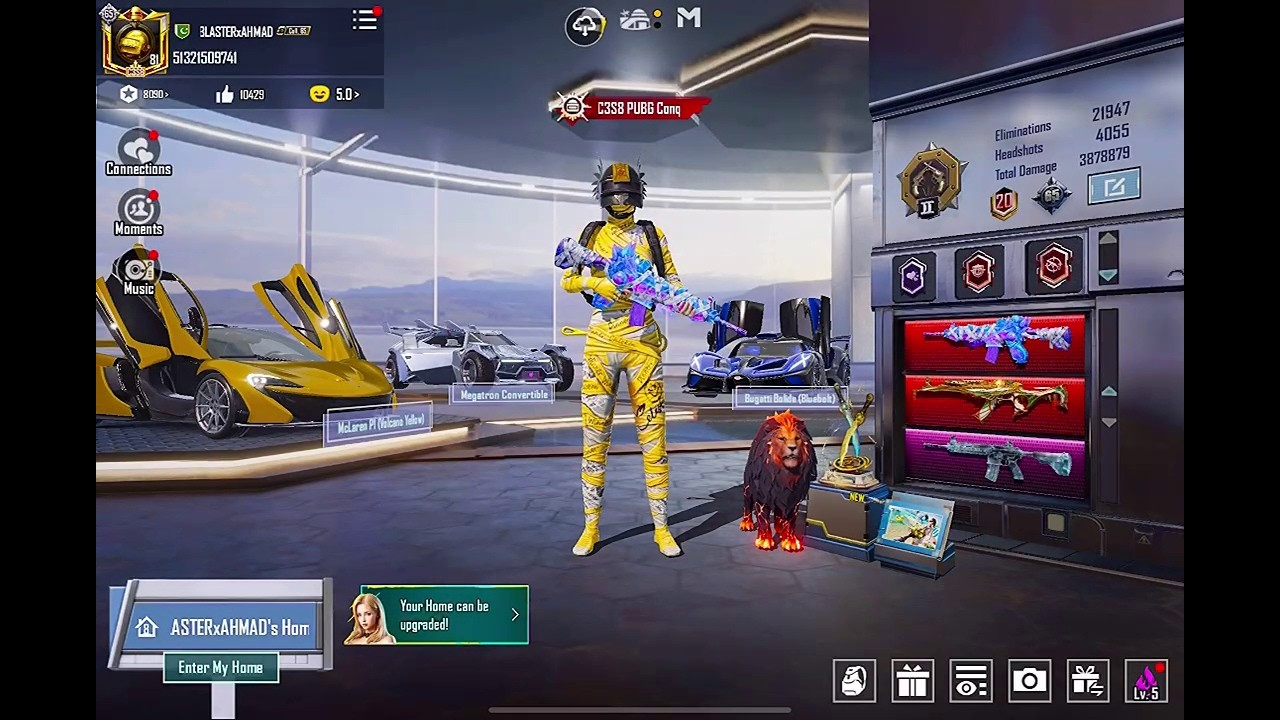 PUBG Mobile 135 Mythic Account – M416 Sealed Nether Lvl 7 | AKM Sandstorm Lvl 7 | Bugatti