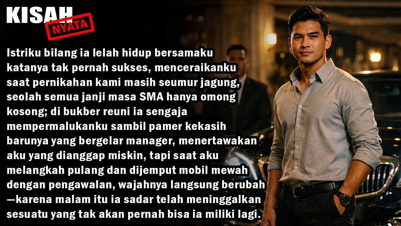 SUAMI DIHINA MANTAN ISTRI DI ACARA BUKBER REUNI, TAPI MEREKA SYOK SAAT MOBIL MEWAH MENJEMPUTNYA