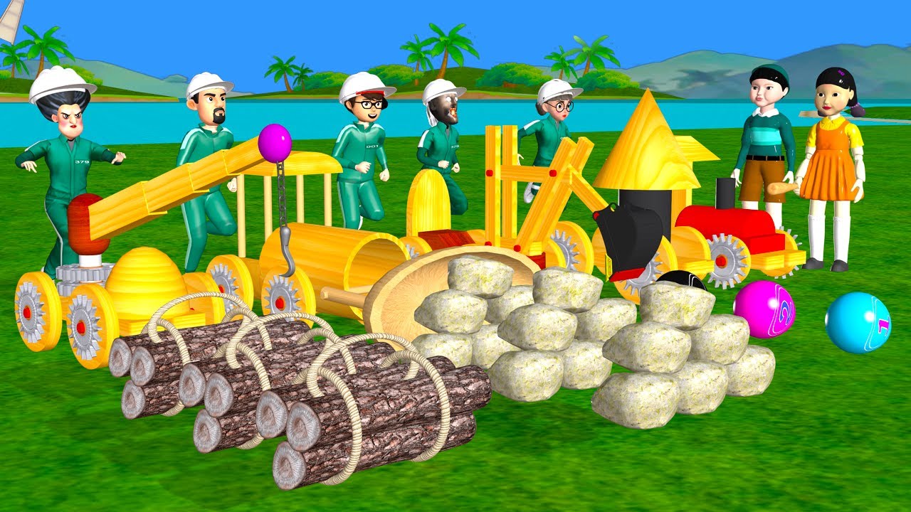 Scary Teacher 3D vs Squid Family Who makes the best wooden car Challenge 5 Times Nick and Tani Win