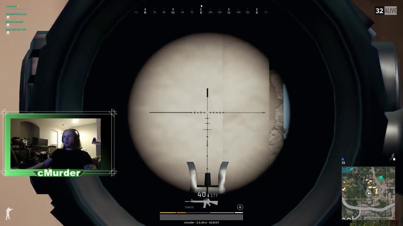 cMurder - The PUBG Alamo 1v8 Outplays!