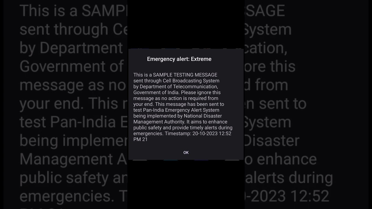 emergency 🦺 alert 📵 | sample testing message | test pan - India emergency alert system | #shorts