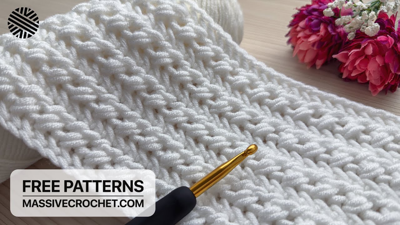 VERY EASY Crochet Pattern for Beginners (2 ROWS REP)!⚡️👌 Crochet Stitch for Baby Blanket & Bag