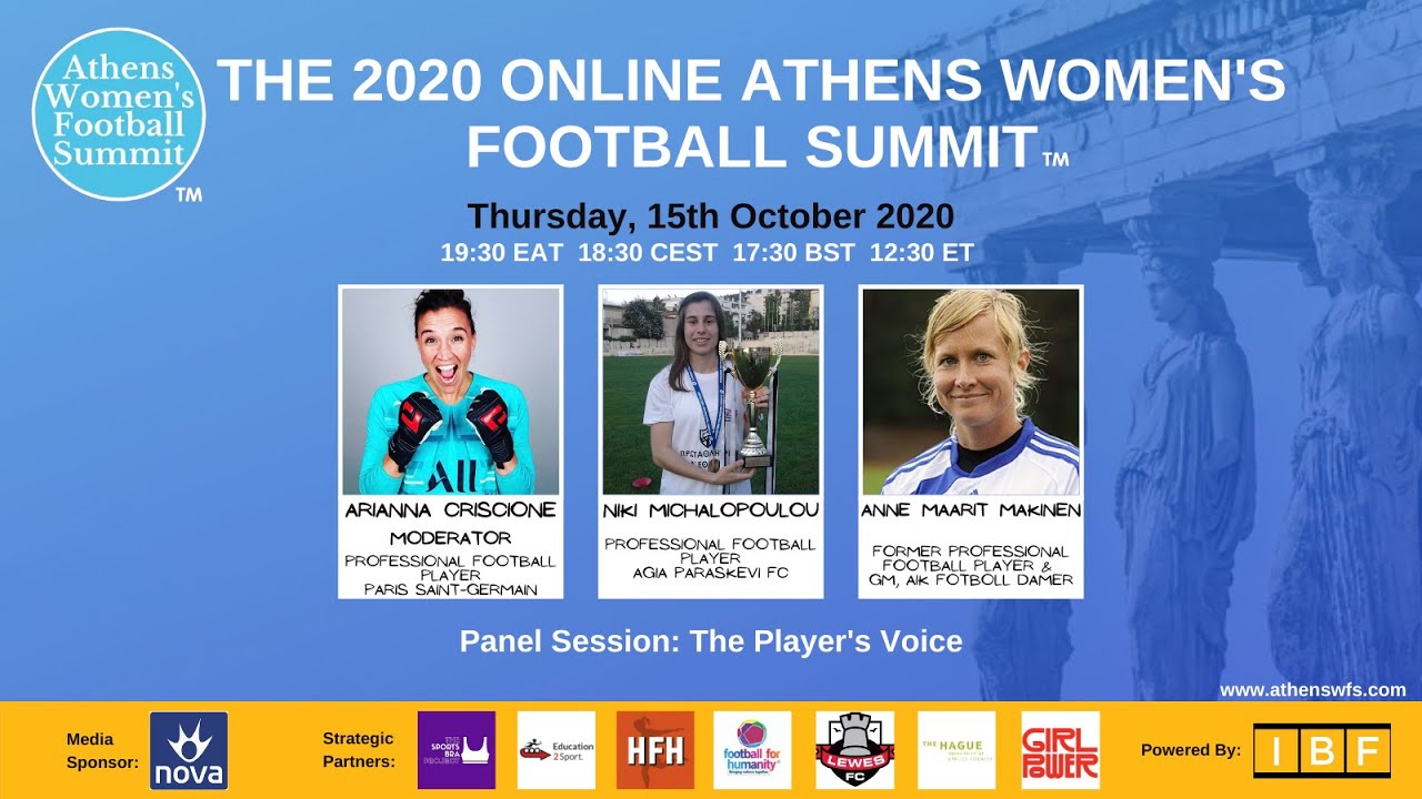 The Player's Voice: Criscione, Makinen, Michalopoulou - 2020 Online Women's Football Summit (Oct 15)