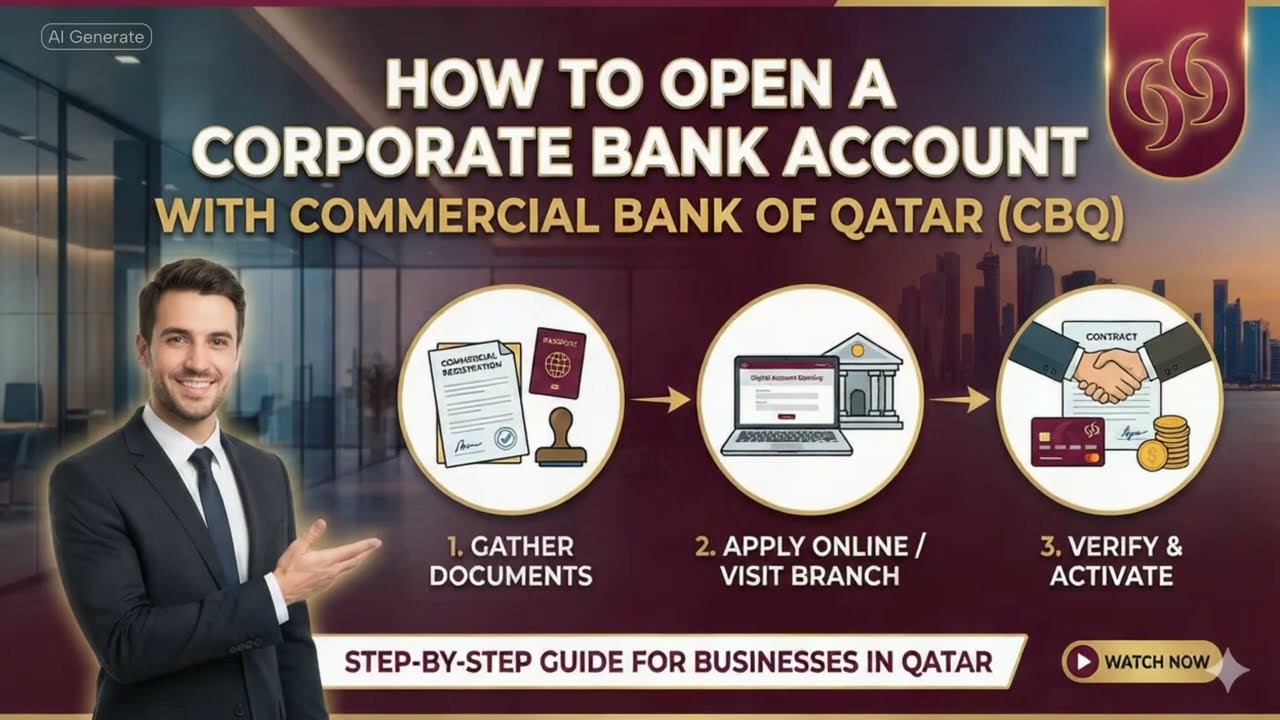 How to open a corporate bank account in Qatar at Commercial Bank of Qatar: Step-by-step guide