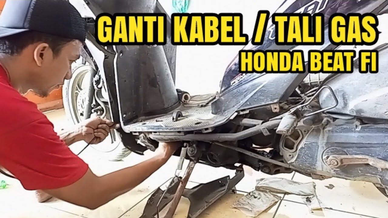 TUTORIAL TERLENGKAP❗GANTI KABEL/TALI GAS Honda Beat fi