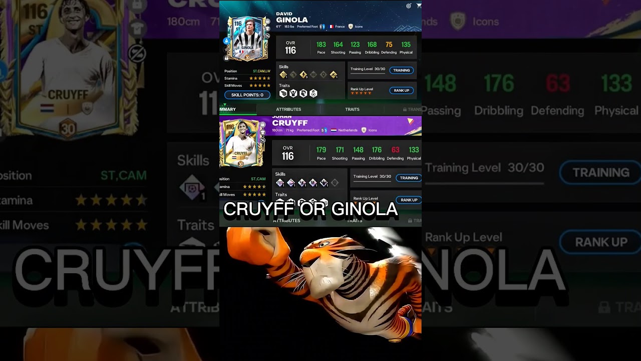Cruyff Or Ginola☠️ #eafc25 #eafc24 #eafcmobile #fifamobile #shorts #fifa