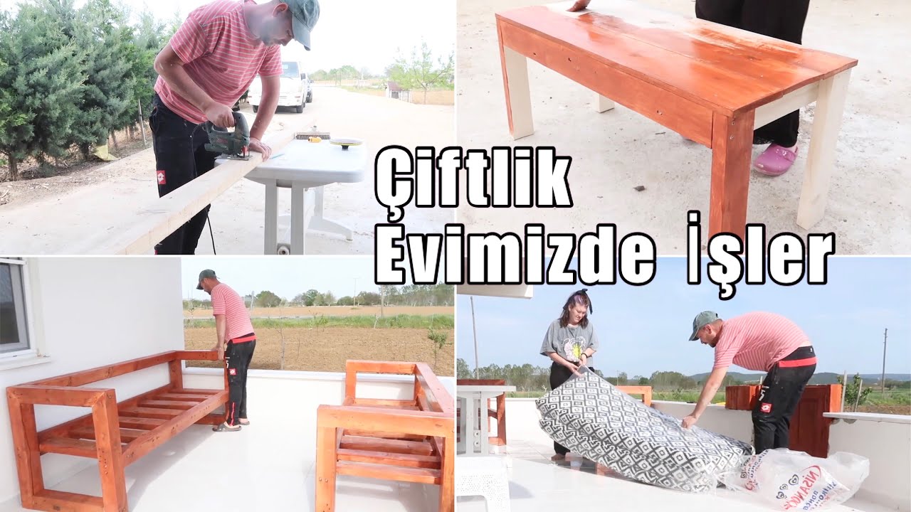 VERANDAMIZI YENİLİYORUZ! kendi emeğimizle bahçe takımı yaptık 💪🏻 köy işleri; boya badana temizlik