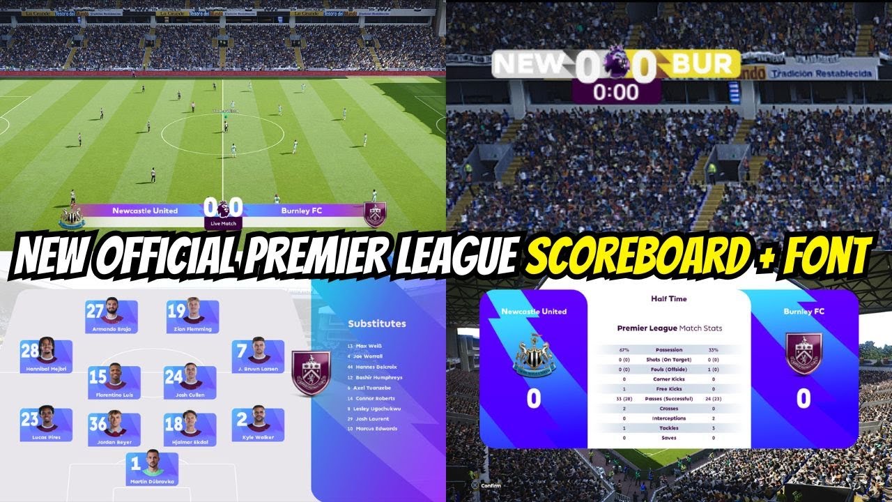 📺🔥 New Official Premier League Scoreboard + Font | PES 2021 & Football Life 2026 ⚽✨