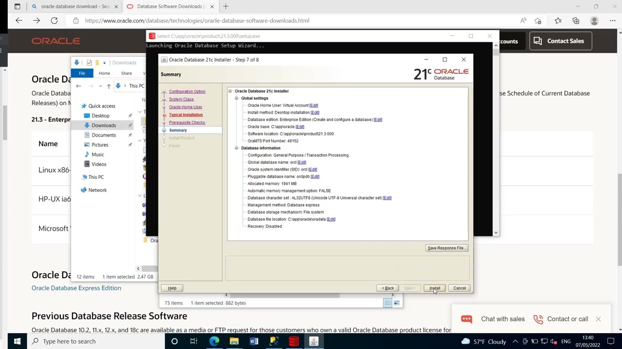 How to install Oracle Database 21c Enterprise/Standard Edition on Windows