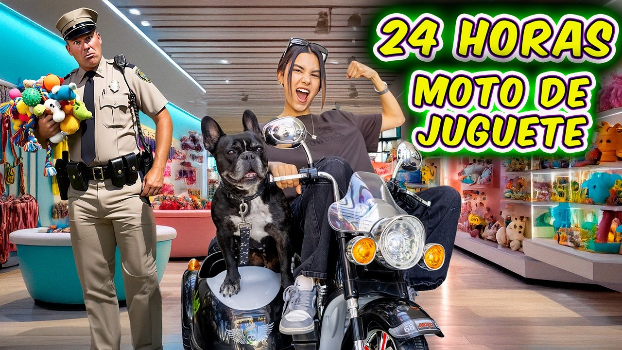 24 HORAS con LA BEBA en MOTO de JUGUETE  | Ana Emilia