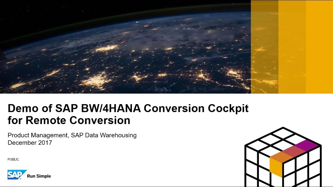 Demo of SAP BW/4HANA Conversion Cockpit
