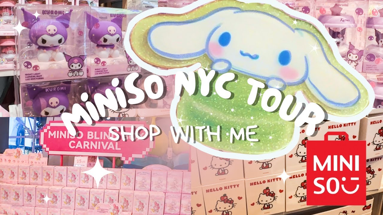 Sanrio Shopping 💖 Miniso Times Square Store Tour [2024 late night Shop with Me for Kawaii 🎀 haul]