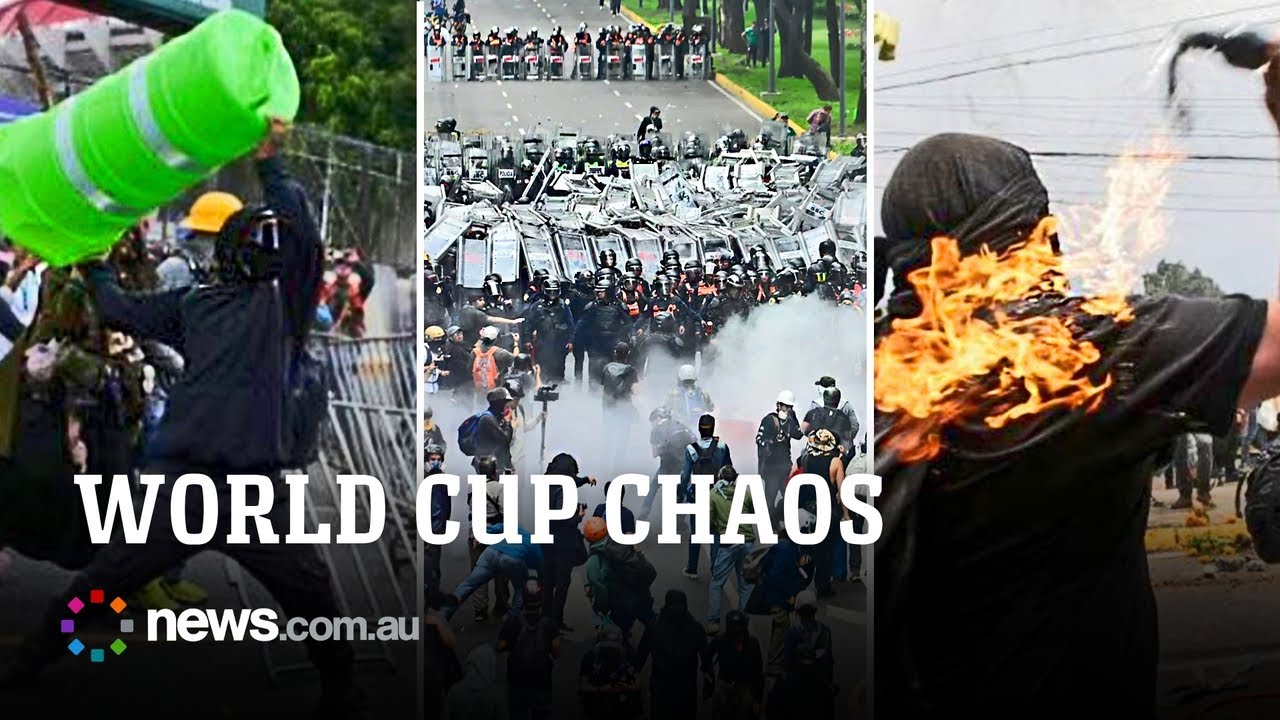 World Cup in chaos as protesters clash with riot police outside Mexico City Stadium