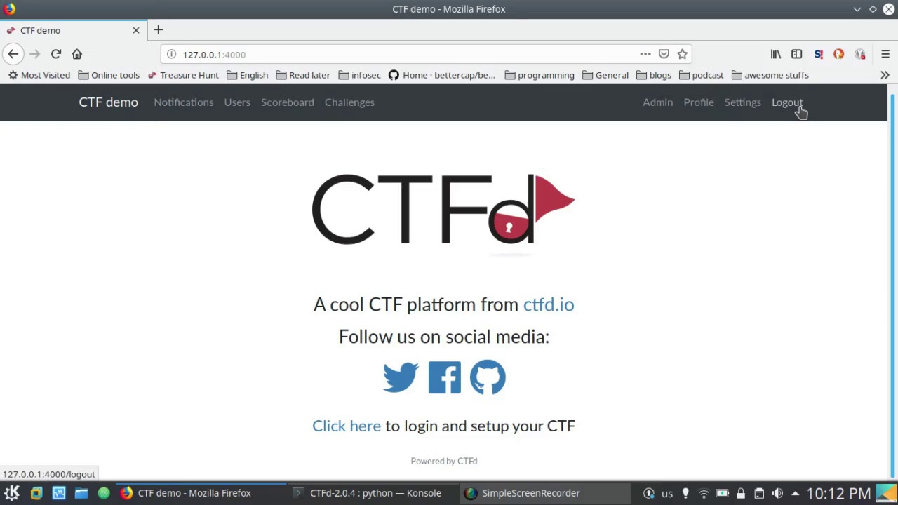 طريقة انشاء مسابقات Caputre The Flag باستخدام منصة CTFd