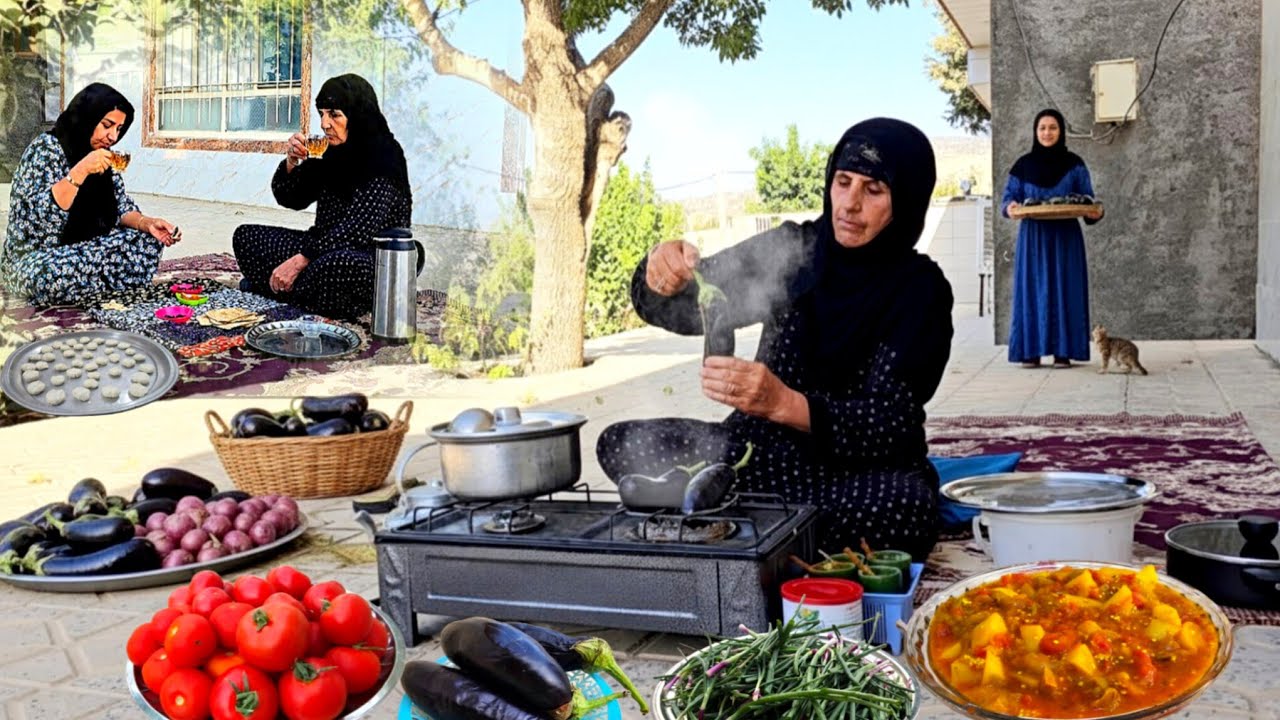 Rural Life in Iran | Cooking delicious eggplant dish  | village cooking | ILAM 